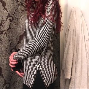 Black and white wave pattern sweater